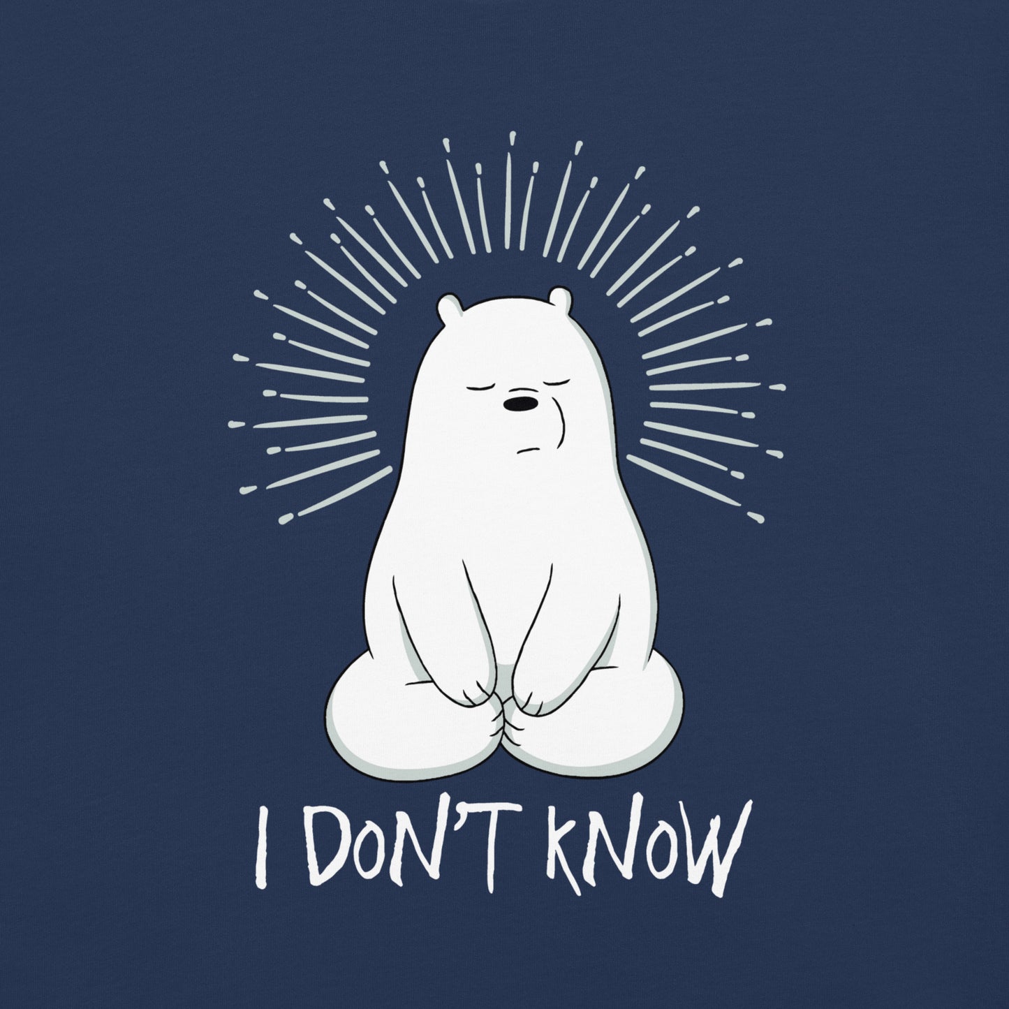 I don't know polar bear design on navy statement t-shirt